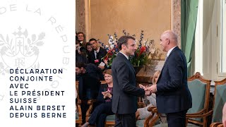 Depuis Berne déclaration conjointe avec le Président de la Confédération suisse Alain Berset [upl. by Anaili342]