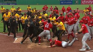 Yasiel Puig EJECTED after Reds and Pirates bench clearing BRAWL  Reds vs Pirates 4719 [upl. by Ysteb]