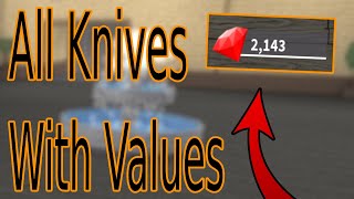 All Knives In Kat Roblox And Their Values [upl. by Kcirdled]