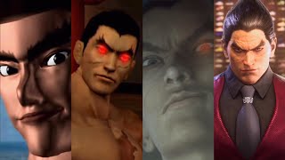 Kazuya Mishima amp Devil Kazuya All Ending Tekken 1  8 amp Tag Tournament 4K [upl. by Ackler371]