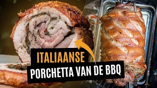 Overheerlijke Italiaanse Porchetta van de BBQ  Klassieke Italiaanse buikspekrollade [upl. by Wira184]