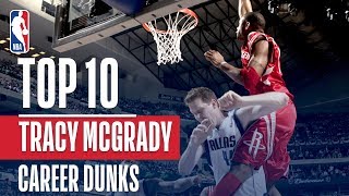 Tracy McGradys Top 10 Career NBA Dunks [upl. by Nibla]