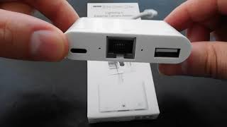 Présentation Adaptateur Lightning Ethernetusb pour iPhone et iPad ios 13 [upl. by Godfrey]