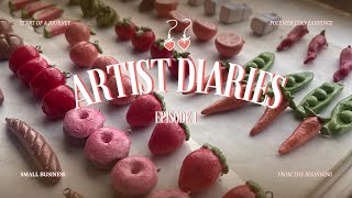 My First Attempt at Polymer Clay Earrings  ݁₊ ⊹  artist amp small business diaries [upl. by Salis]