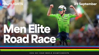 Men Elite Road Race highlights  2024 UCI Road World Championships [upl. by Ekalb]