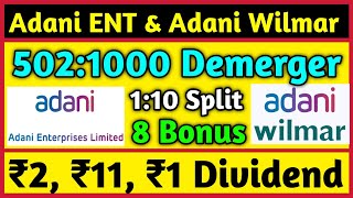 Adani Enterprises amp Adani Wilmar Demerger  Stock Bonus Split amp Dividend Declared With Ex Dates [upl. by Atteloiv]