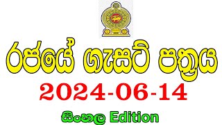 රජයේ ගැසට් පත්‍රය 20240614  Government gazette 2024 job vacancies [upl. by Acirtap850]