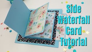 Side Waterfall Card Tutorial  Interactive Mini Album piece [upl. by Waligore]