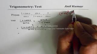 Trigonometric Identity 1  cosxsinx  sinx1  cosx  2sinx [upl. by Haneekas868]