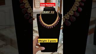 2 grams gold necklace 22karat 916 hallmarked Gold beads necklace lightweight [upl. by Mears]