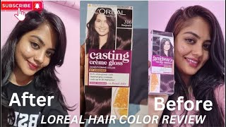 Loreal Paris Hair Color honest review amp Demo 316 BurgundyHair color कैसे लगाए hair trending [upl. by Welsh465]