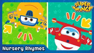 Head Shoulders Knees and Toes  English Song  Nursery Rhymes  SuperWings Songs for Children [upl. by Ivzt]