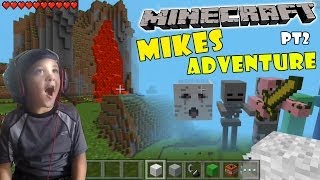 Mikes Minecraft Adventure pt 2 The Lava Seed  w Face  Scare Cam 5 Year Old iOS Gameplay [upl. by Aneez]