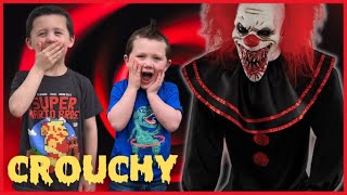 Crouchy Spirit Halloween  Unbox and Setup Halloween Animatronic  Huge Creepy Clown Animatronic [upl. by Lekim]