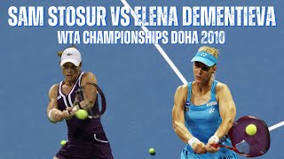 SAM STOSUR VS ELENA DEMENTIEVA  2010 WTA SONY ERICSSON CHAMPIONSHIPS ROUND ROBIN [upl. by Acenahs]