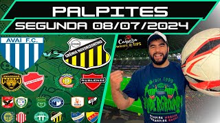 PALPITES DE FUTEBOL PARA HOJE 08 07 2024 SEGUNDA 18 JOGOS  BILHETE PRONTO Caipora Análises e TIPs [upl. by Neerahs]