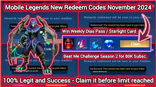 Mobile Legends Redeem Codes November 5 2024  With Proof my MLBB diamond Codes are 100 Legit 💎💎💎 [upl. by Yecaj]