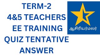 ENNUM EZHUTHUM TERM2 TRAINING QUIZ CLASS 4amp5 ANSWERS KEY asiriyarmalar ee [upl. by Edison]