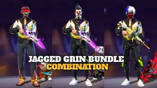 TOP 15 BEST DRESS COMBINATION WITH JAGGED GRIN BUNDLE  NEW BOOYAH PASS BUNDLE 😀 [upl. by Cristobal728]