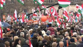 Zahlreiche Demonstrationen in Budapest [upl. by Mildrid]