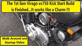 1st Gen Virago xv750 Kick Start Build  Walk around and Start Up [upl. by Flodur]