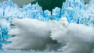 Huge glacier calving and danger glacier waves compilation 2k18 23 [upl. by Ahsimrac]