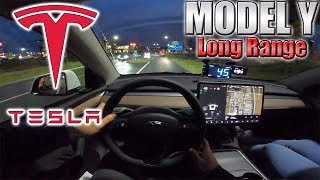 0220 kmh  Tesla Model Y Long Range  NIGHT  TOP SPEED and Acceleration TEST✔ [upl. by Chatwin]