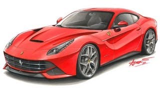 Ferrari F12 Berlineta drawing by Adonis Alcici [upl. by Howes596]