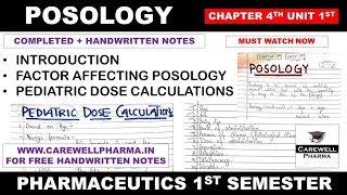 Posology in Pharmaceutics  Factor Affecting  Pediatric Dose calculation  Ch 4 U 1  Pharmaceutics [upl. by Ame]