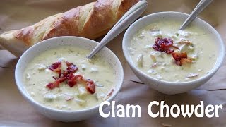 Easy New England Clam Chowder Recipe  The Frugal Chef [upl. by Heinrik]