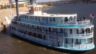 Riverboat TWILIGHT leaving Dubuque Iowa 2 October 2012 [upl. by Naeruat558]