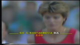 Kostadinova World Record High Jump Rome 1987 [upl. by Pogah164]