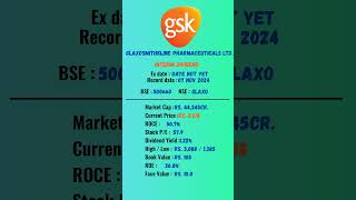 Glaxosmithkline Pharmaceuticals Ltd share latest news  ExDate 07 NOV 2024  nse [upl. by Yvi446]