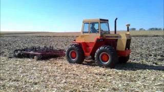 case 1470 tractor pulling disc chisel tillage corn stalks [upl. by Sorel626]