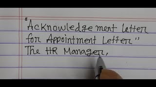 How to write an acknowledgement letter for job [upl. by Yedoc]