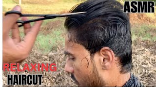 Full ASMR Relaxing Haircut 💇‍♂️with Only Scissor [upl. by Schulein]