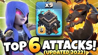 TOP 6 TH9 Attack Strategies Updated 2022  Clash of Clans [upl. by Lemmuela]