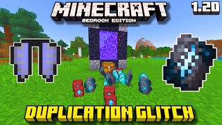 Minecraft Bedrock 120 DUPLICATION GLITCH Xbox Switch Playstation MCPE PC [upl. by Nosreg]