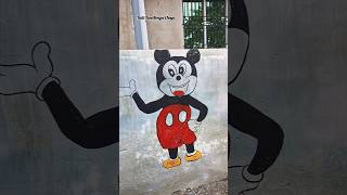 Mickey Mouse wall painting🖌 drawing mickeymouse mickeymousedrawing wallpainting art artwork [upl. by Hayse]