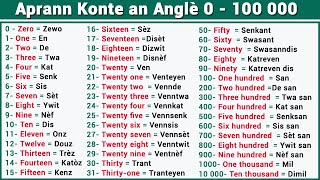 Aprann Konte an Anglè Kreyòl 0  1 000 000  Learn the numbers in EnglishCreole from 0 to 1000000 [upl. by Nierman271]