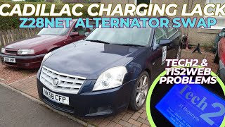 Cadillac BLS Saab 93 Aero 28 V6 Turbo alternator change  auto gearbox faults [upl. by Yeslrahc]