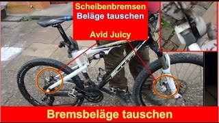 Scheibenbremse Mountainbike Beläge wechseln Avid Juicy [upl. by Boyes284]