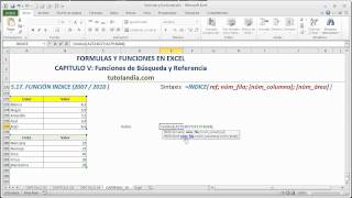 517 Función Indice Forma Referencia Fórmulas y Funciones en Excel [upl. by Gilberte]