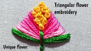 Unique Flower Embroidery  Triangular Flower design [upl. by Lux]