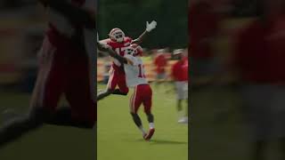 Mecole Hardman Tight coverage One handed snag 😲 [upl. by Atinuhs]