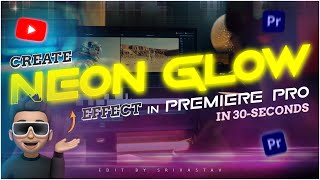 Create NEON GLOW TEXT effect in Premiere pro in Just 30seconds  Video Editing editingtutorial [upl. by Gnart]