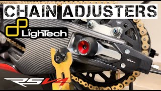 RSV4  Lightech Chain Adjusters  Install [upl. by Naara]