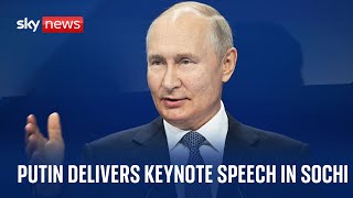 Vladimir Putin delivers speech at annual Valdai meeting in Sochi [upl. by Crissy606]