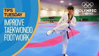 How to improve footwork in Taekwondo  Olympians Tips [upl. by Cohl]