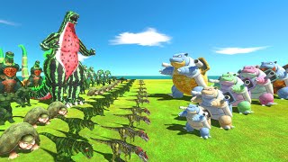 EVOLUTION OF BLASTOISE VS WATERMELON GODZILLA  Animal Revolt Battle Simulator [upl. by Emixam]